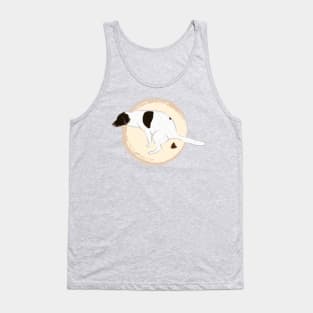 Artwork of an English Pointer Dog squatting III Tank Top